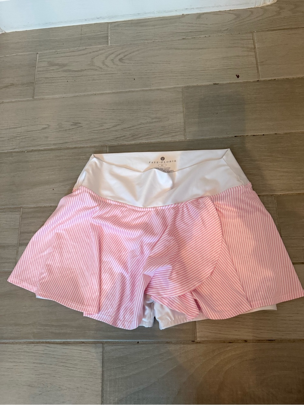 Pink Striped Skort Shorts